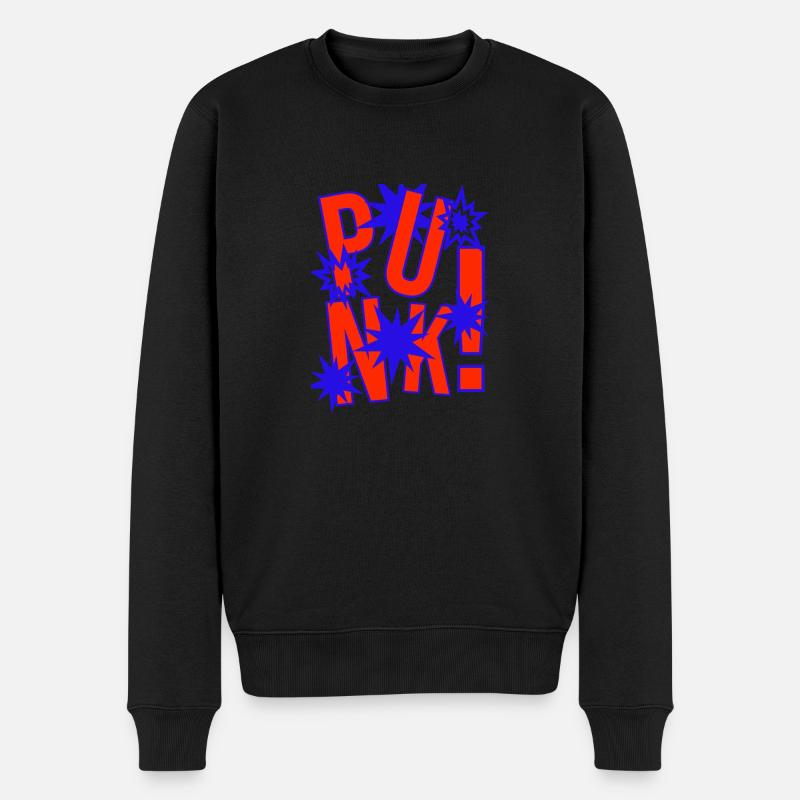 PUNK von CHEERS - Männer Premium Bio Pullover - Schwarz