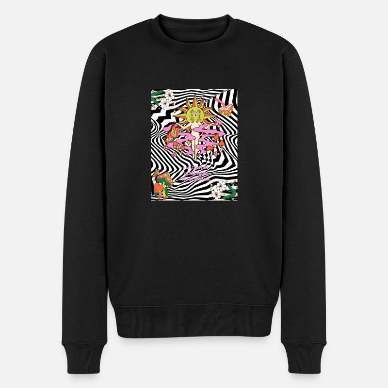 Psychedelic trip - Männer Premium Bio Pullover - Schwarz