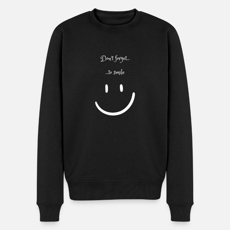 N’oubliez pas de sourire :) - Pull Premium bio Homme - noir