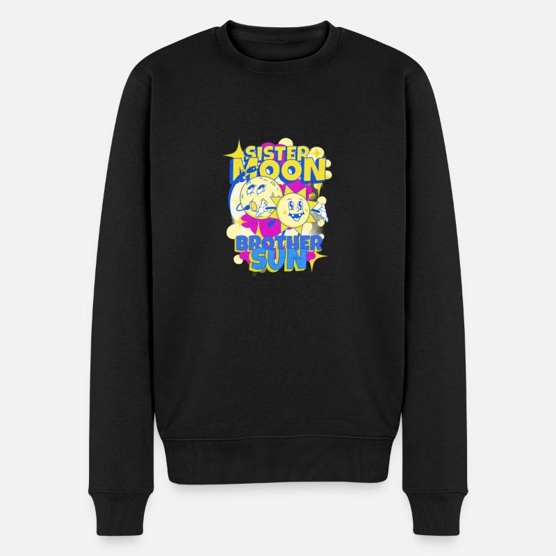 Sister Moon Brother Sun - Männer Premium Bio Pullover - Schwarz