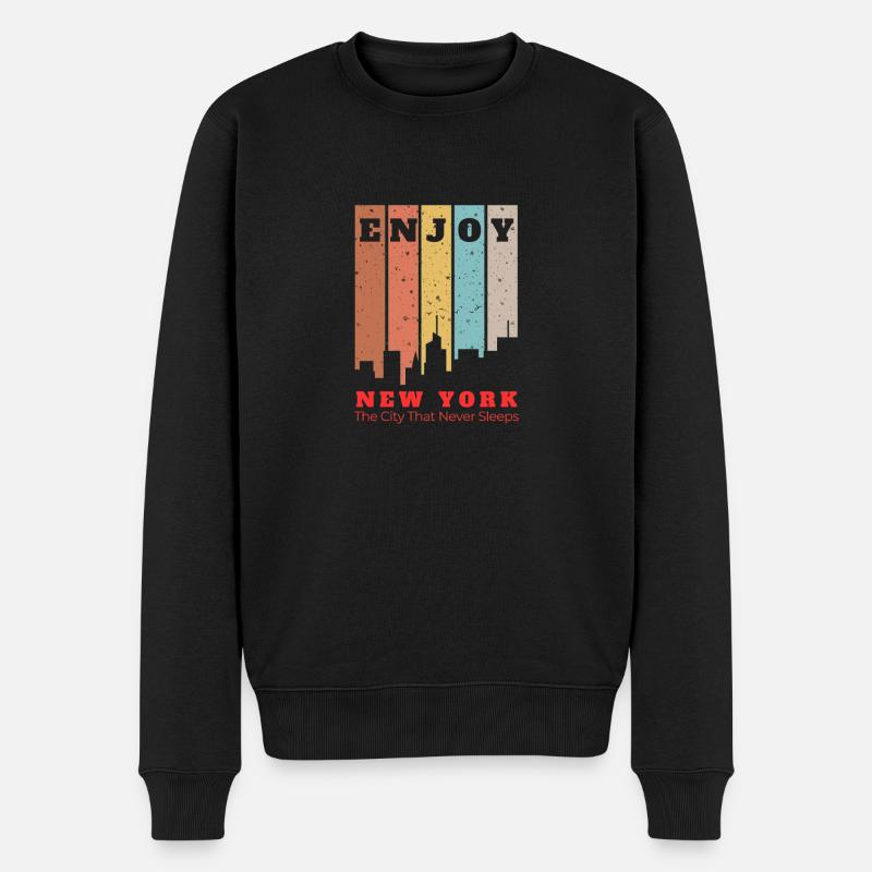 New York The City That Never Sleeps - Männer Premium Bio Pullover - Schwarz