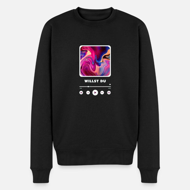Music Player Willst Du - Männer Premium Bio Pullover - Schwarz