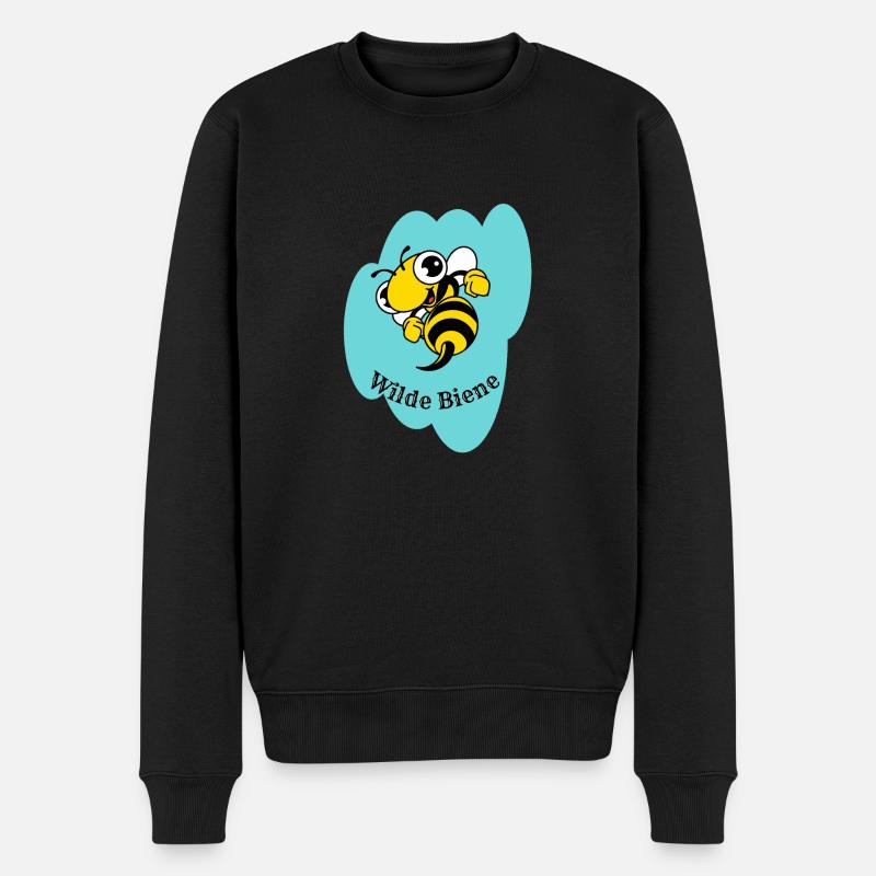 Wilde Biene - Männer Premium Bio Pullover - Schwarz