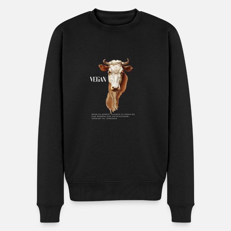 Vache végétalienne - Pull Premium bio Homme - noir