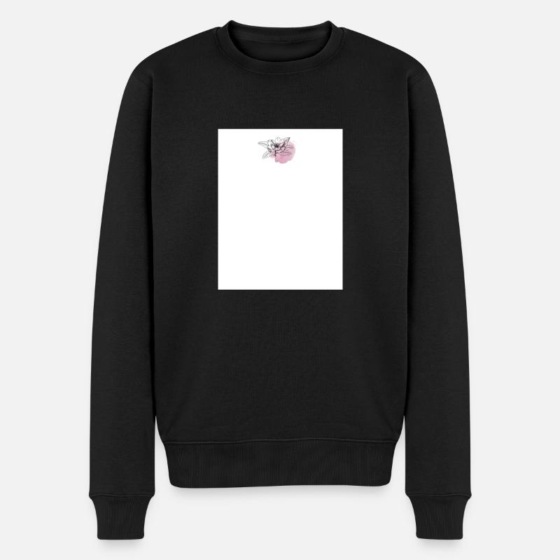 Pastell Blumen Design - Männer Premium Bio Pullover - Schwarz