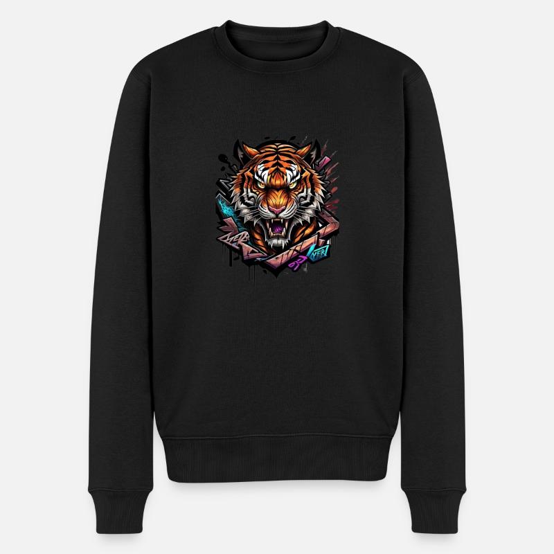 Graffiti Tigre - Pull Premium bio Homme - noir