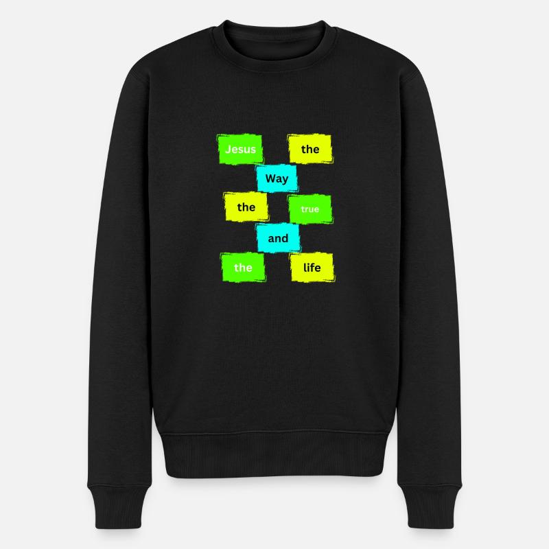 Jésus le chemin de la couleur - Pull Premium bio Homme - noir