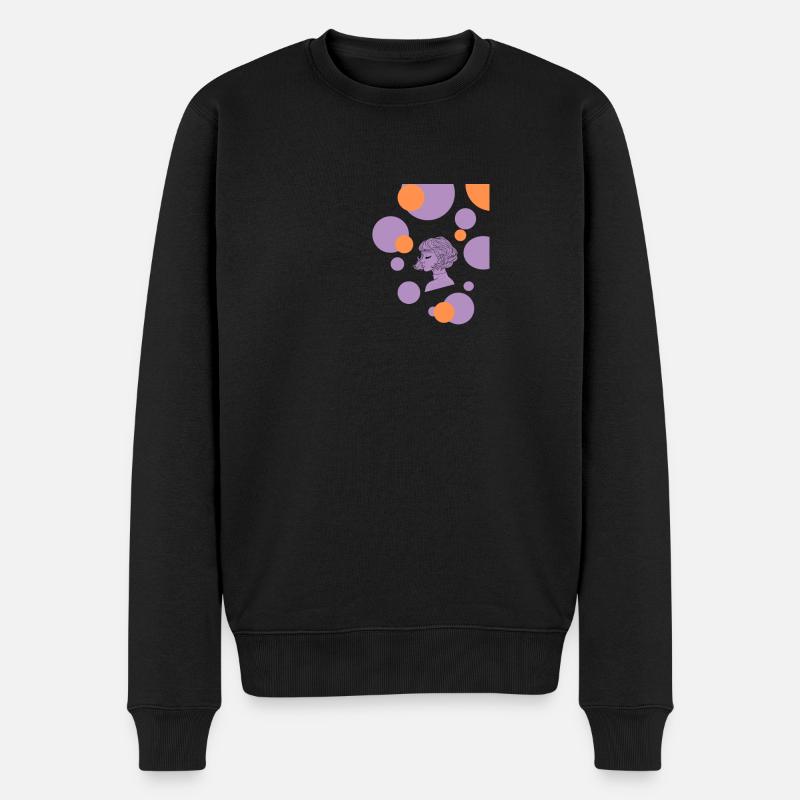 Girl Side View Cosmic Sweater - Männer Premium Bio Pullover - Schwarz