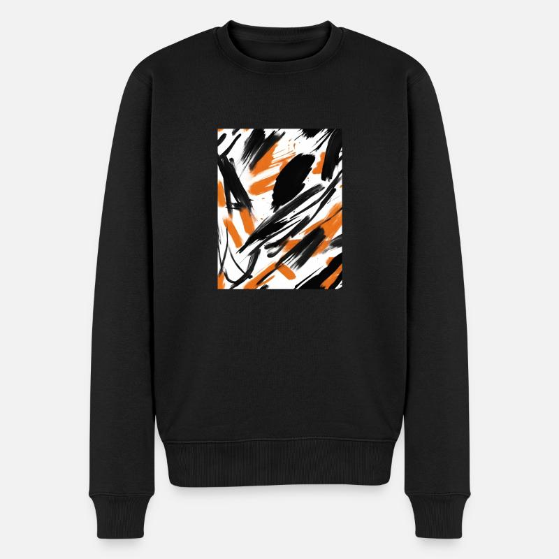 Modernes Pinseldesign - Männer Premium Bio Pullover - Schwarz