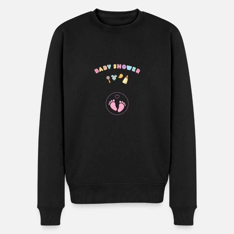 Babyshower - rosa - Männer Premium Bio Pullover - Schwarz