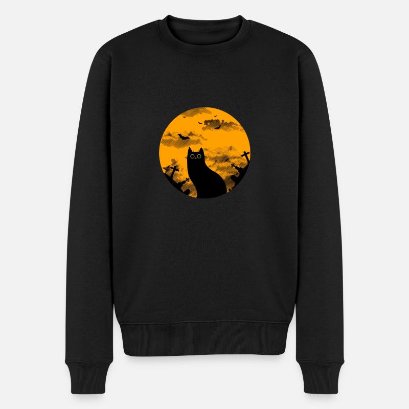 Le chat d'halloween - Pull Premium bio Homme - noir