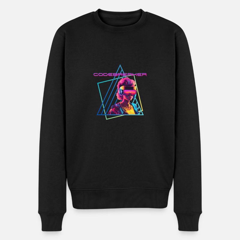 Codebreaker - Männer Premium Bio Pullover - Schwarz