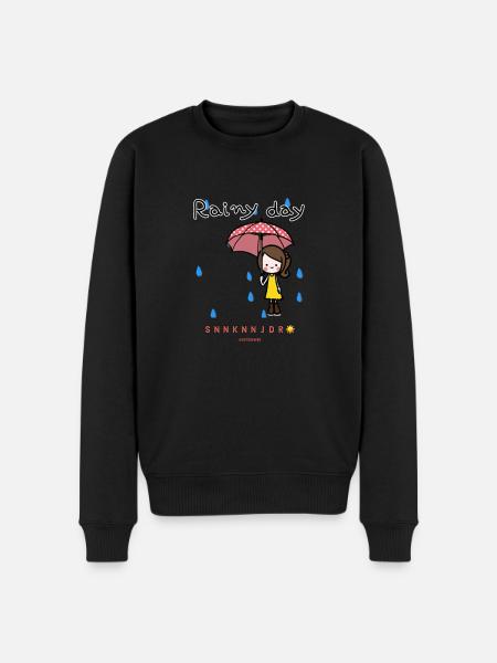 Rainy Day Girl - Männer Premium Bio Pullover - Schwarz