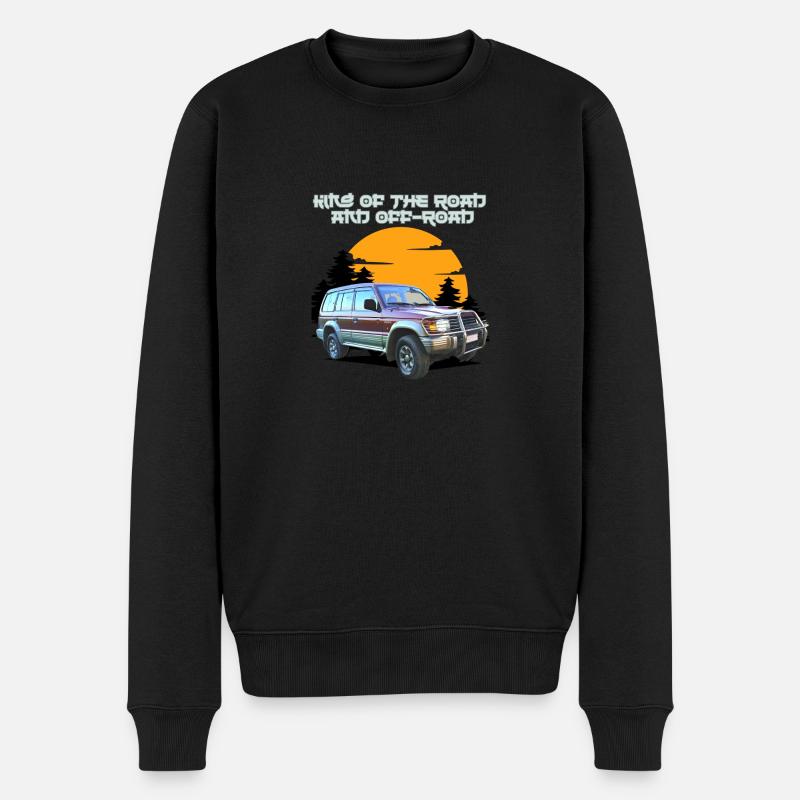 Rennrad und Offroad Sunset SUV - Männer Premium Bio Pullover - Schwarz