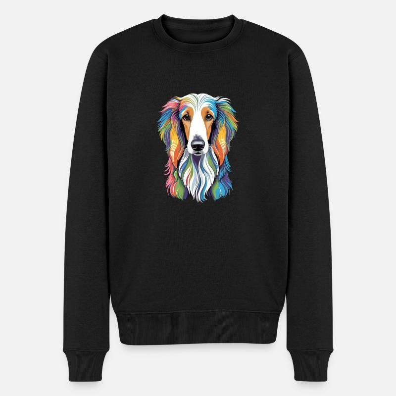 Afghanischer Windhund - Männer Premium Bio Pullover - Schwarz