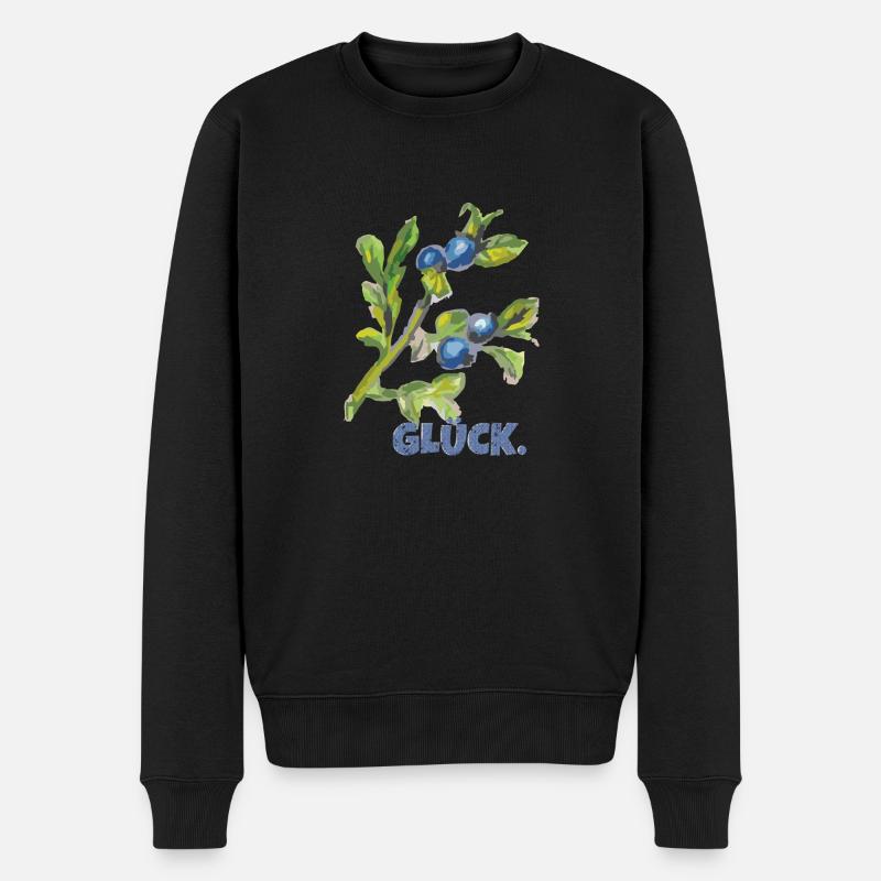 heidelbeere glück - Männer Premium Bio Pullover - Schwarz