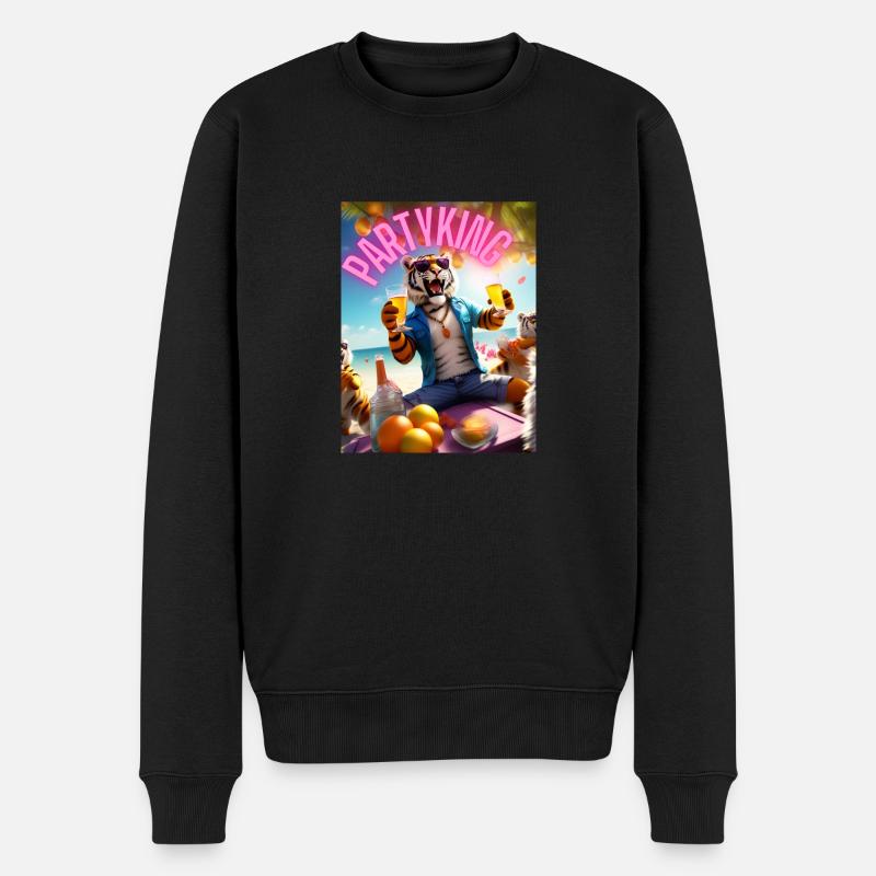 Partyking - Männer Premium Bio Pullover - Schwarz