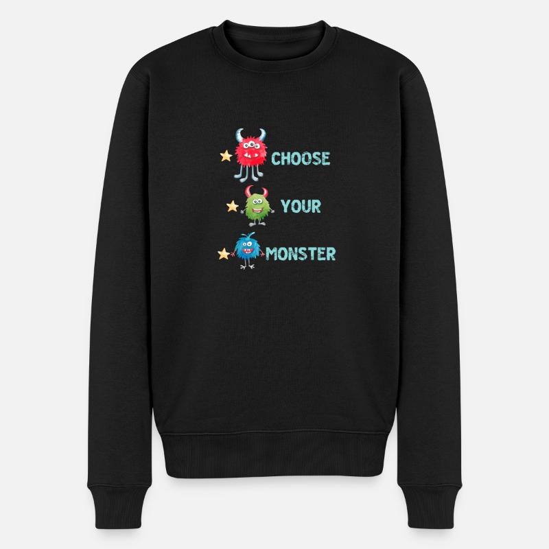 Wähle dein Monster - Männer Premium Bio Pullover - Schwarz