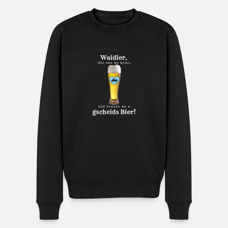 Waidler gscheids Bier - Männer Premium Bio Pullover - Schwarz