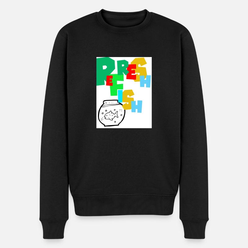 Fisch erfrischen. Den Fisch erfrischen. - Männer Premium Bio Pullover - Schwarz