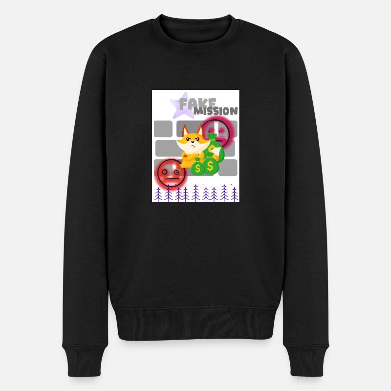 Gefälschte Mission. Bankraub. - Männer Premium Bio Pullover - Schwarz