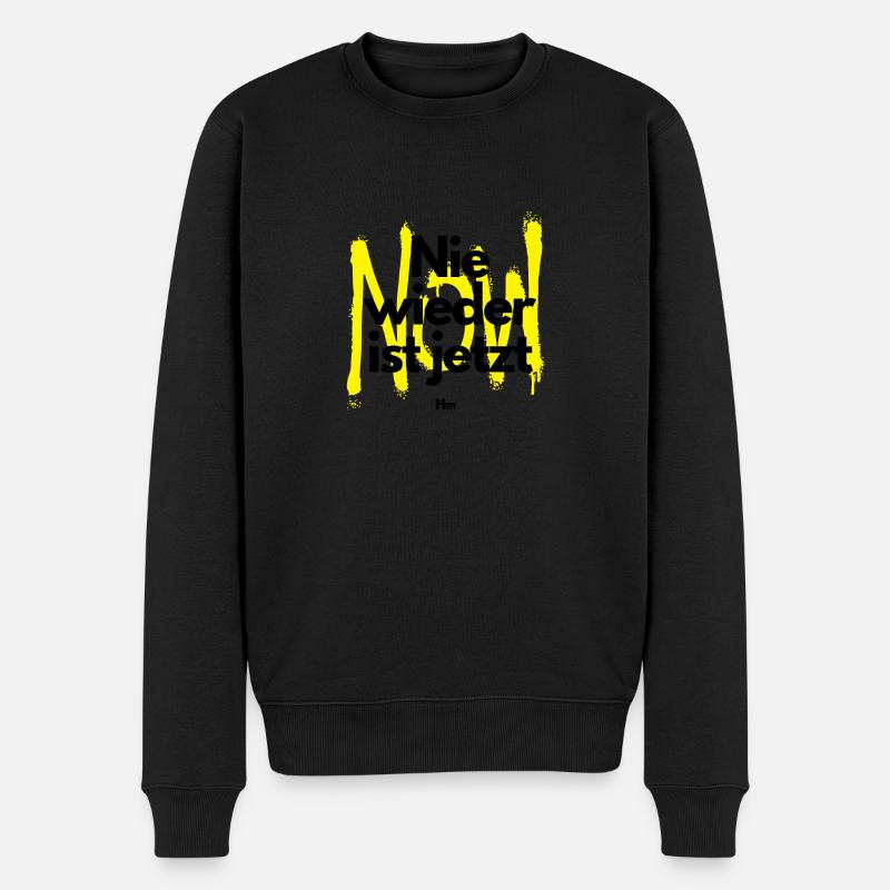 Nie wieder ist jetzt - Männer Premium Bio Pullover - Schwarz