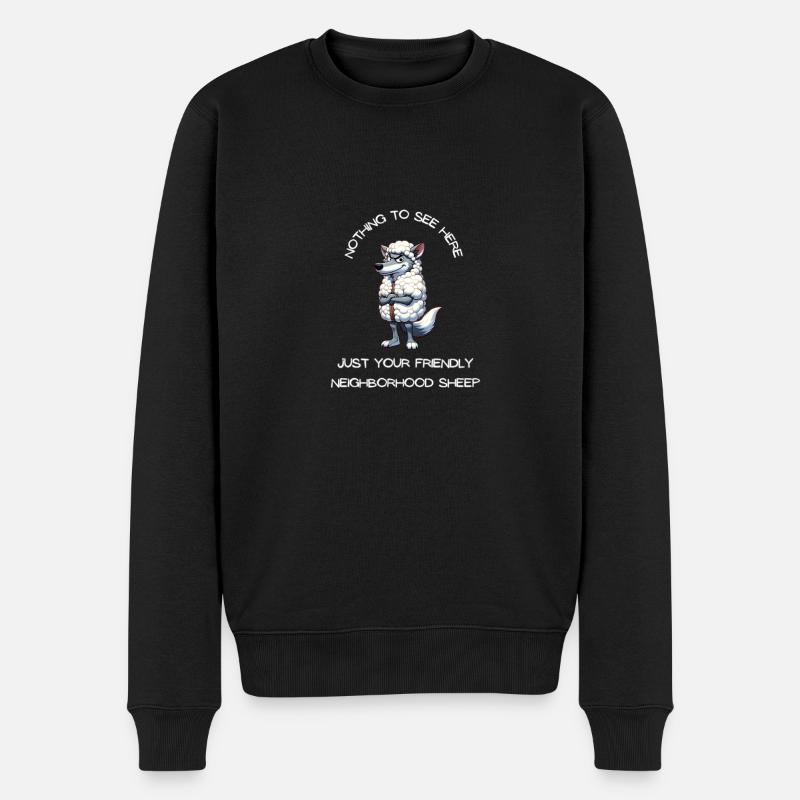 Loup déguisé en mouton - Pull Premium bio Homme - noir