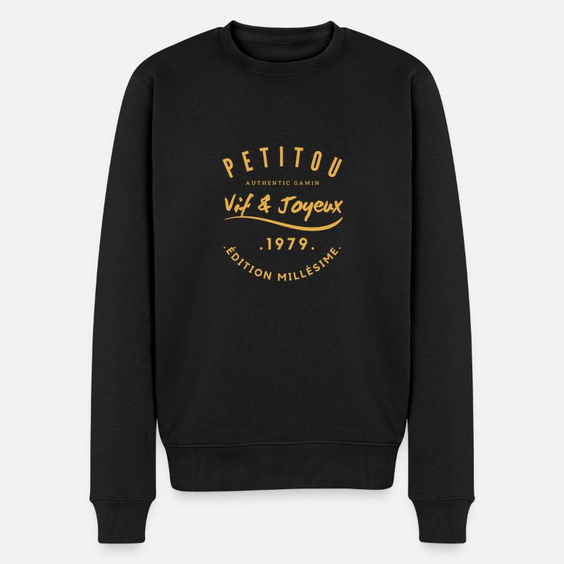 "Petitou 1979" - Pull Premium bio Homme - noir