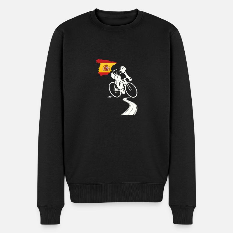 Fahrrad Spanien Rennrad - Männer Premium Bio Pullover - Schwarz