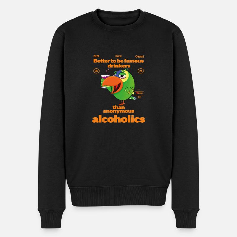 Alkoholischer Amazonas-Papagei - Männer Premium Bio Pullover - Schwarz