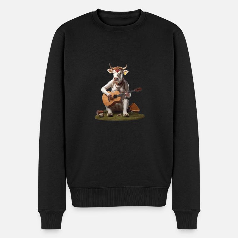 vache guitare - Pull Premium bio Homme - noir