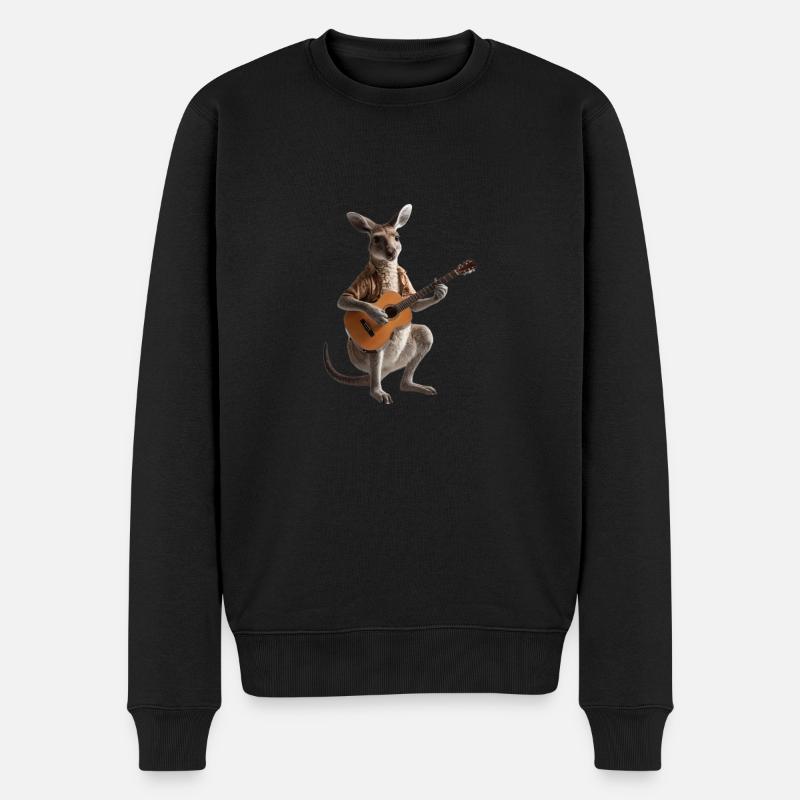 Känguru-Gitarre - Männer Premium Bio Pullover - Schwarz