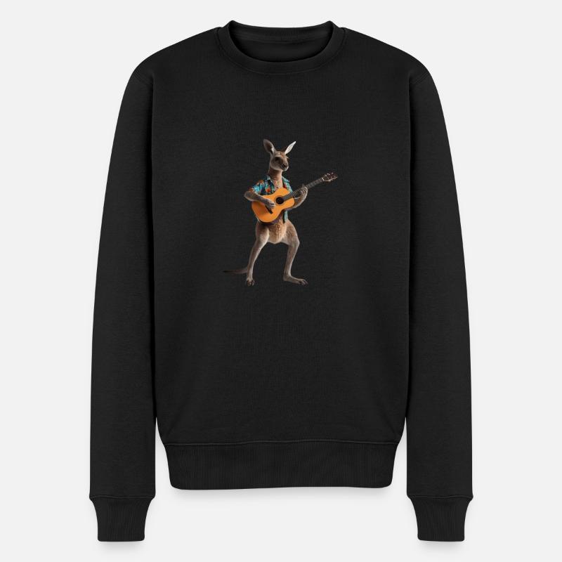 kangourou guitare - Pull Premium bio Homme - noir