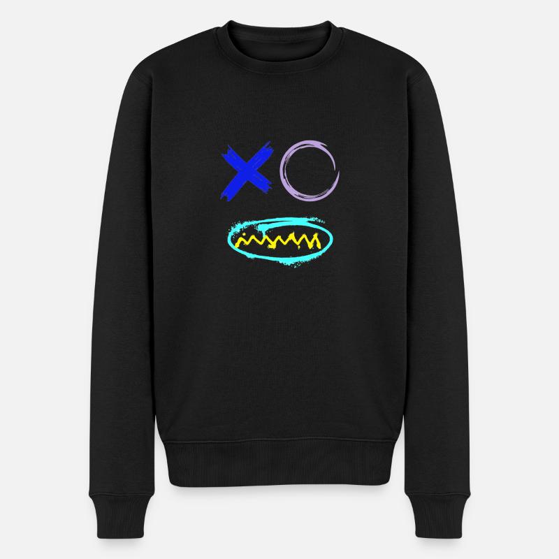 Gesicht Graffiti Zähne - Männer Premium Bio Pullover - Schwarz
