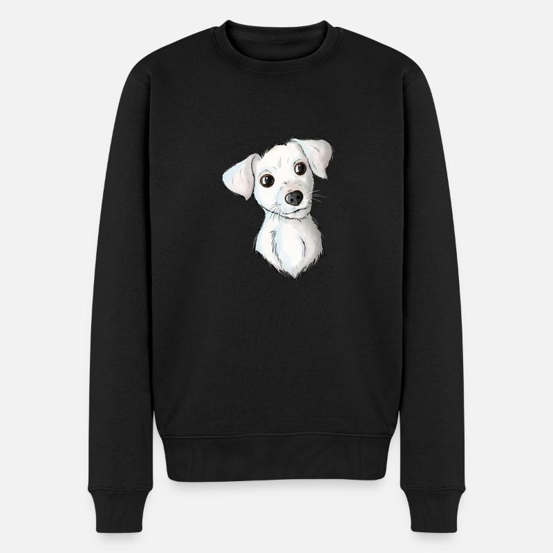 Jack Russell Pattern 2 - Männer Premium Bio Pullover - Schwarz