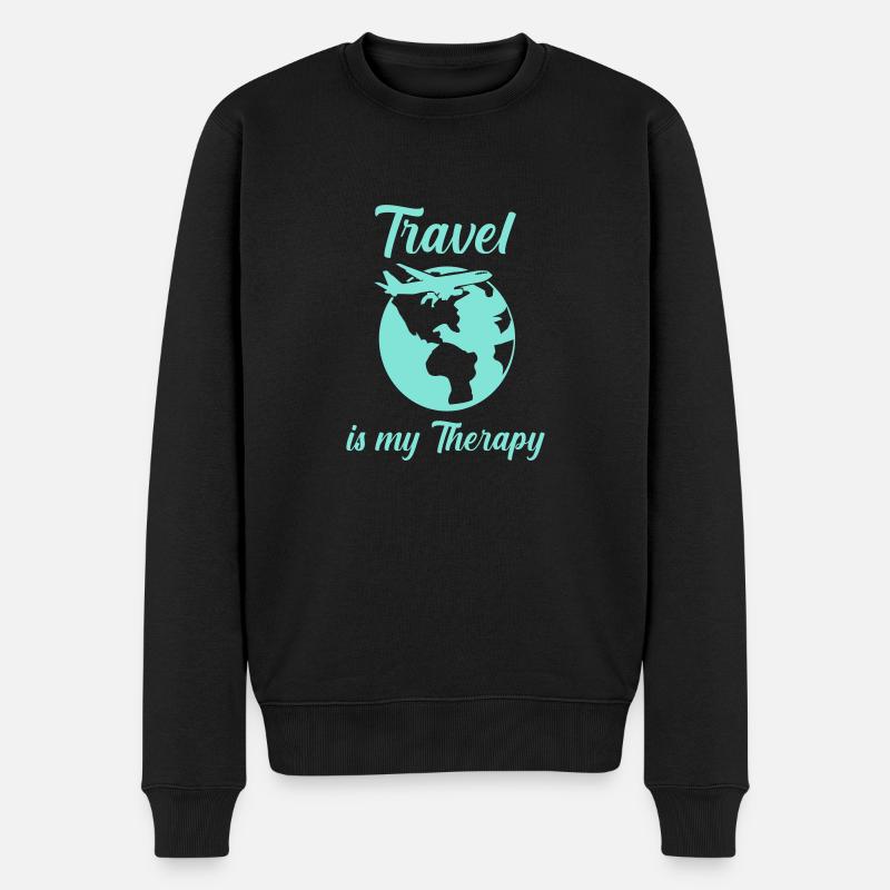 Le voyage est ma thérapie - Pull Premium bio Homme - noir