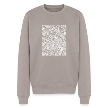 Grafik - Männer Premium Bio Pullover - Taupe - Vorne - Nico (187cm)