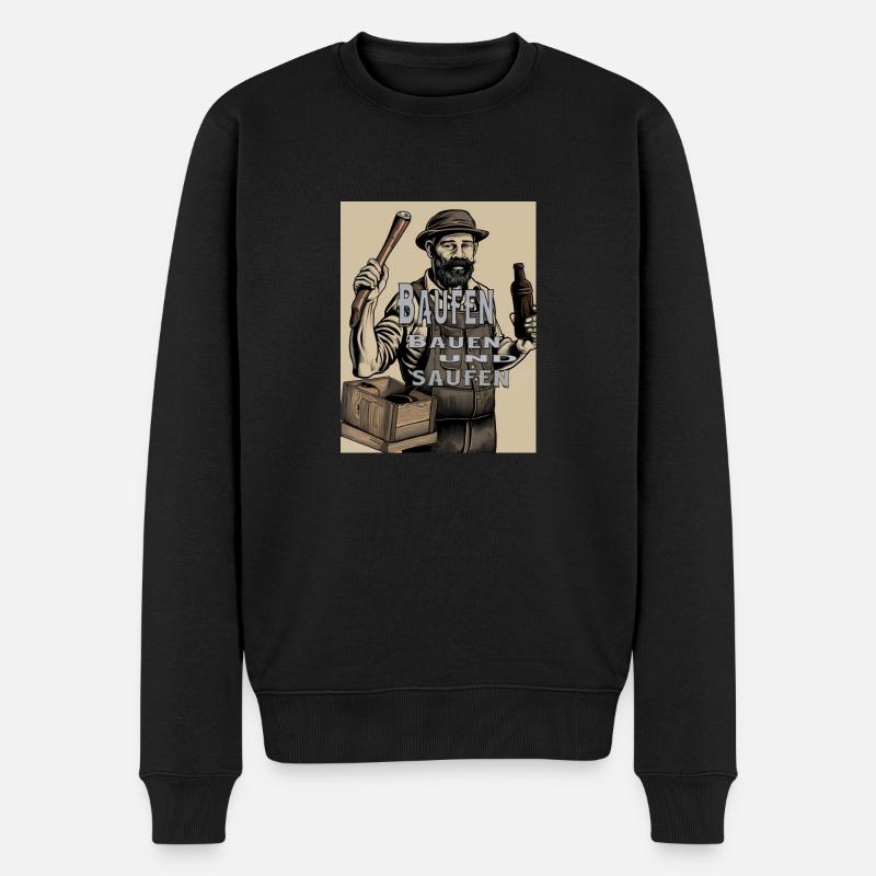 Baufen - Männer Premium Bio Pullover - Schwarz