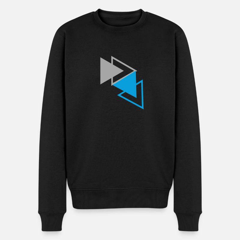 « Triangles Bleu Gris Design » - Pull Premium bio Homme - noir