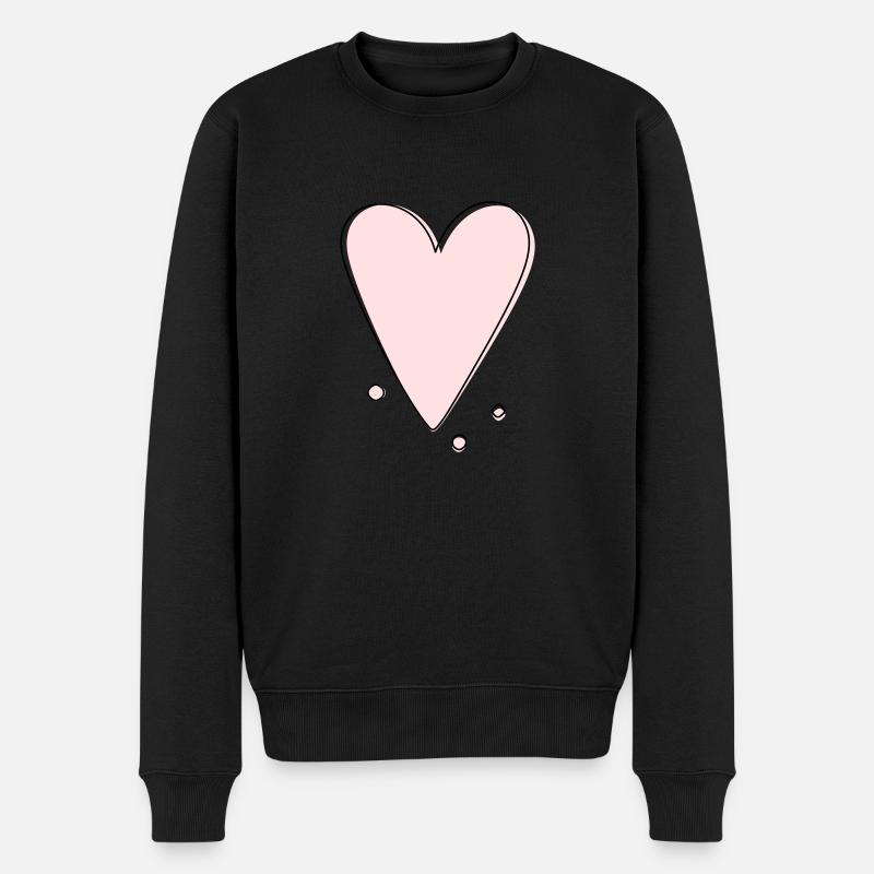 Modernes Herz Herzlinie - Männer Premium Bio Pullover - Schwarz