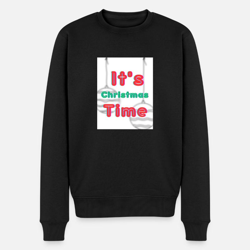 It's Christmas time - Männer Premium Bio Pullover - Schwarz