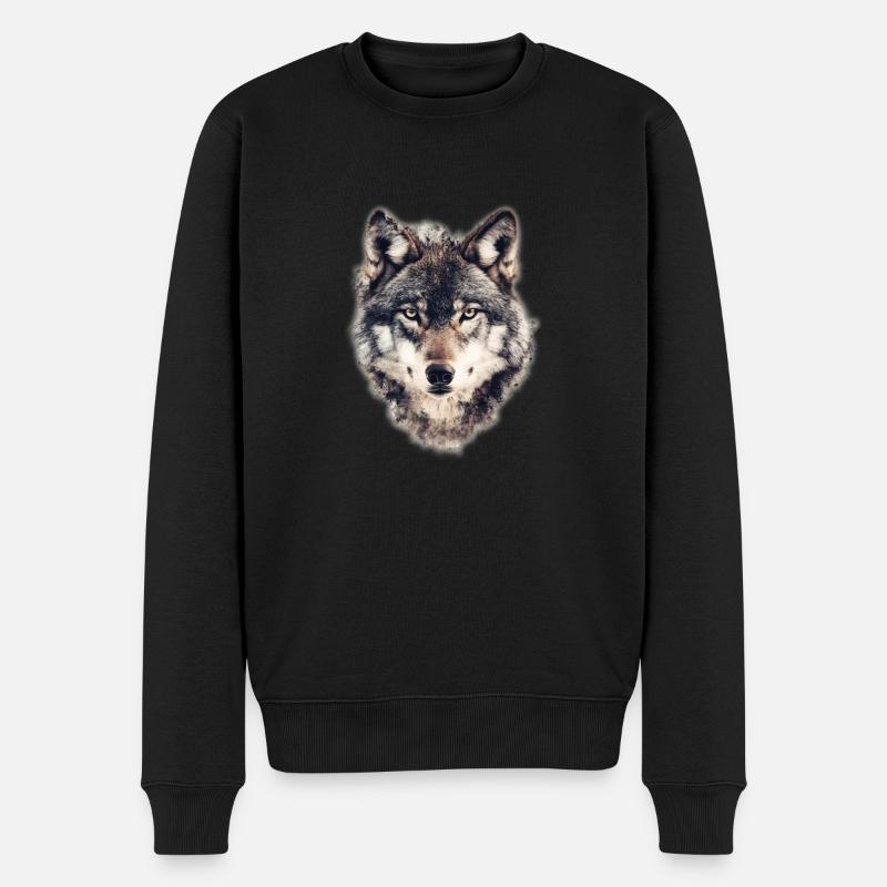 Visage de loup - Pull Premium bio Homme - noir