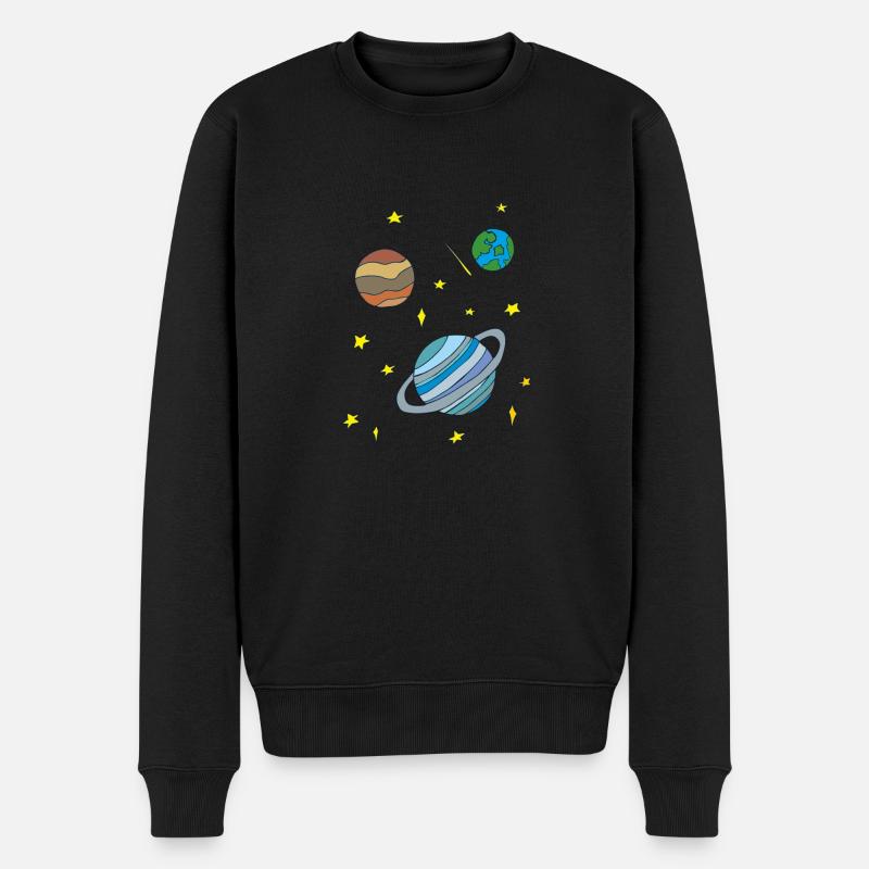 galaxy - Männer Premium Bio Pullover - Schwarz