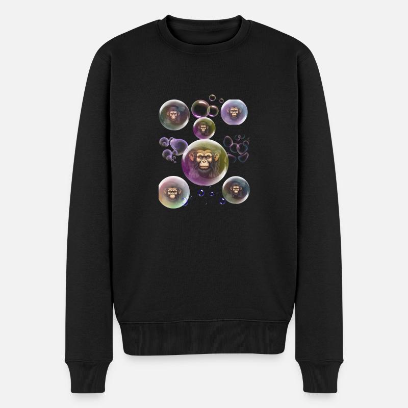 Bulles de Savon Singe - Pull Premium bio Homme - noir