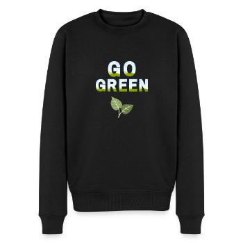 Go GREEN - Männer Premium Bio Pullover - Schwarz - Vorne - Nico (187cm)