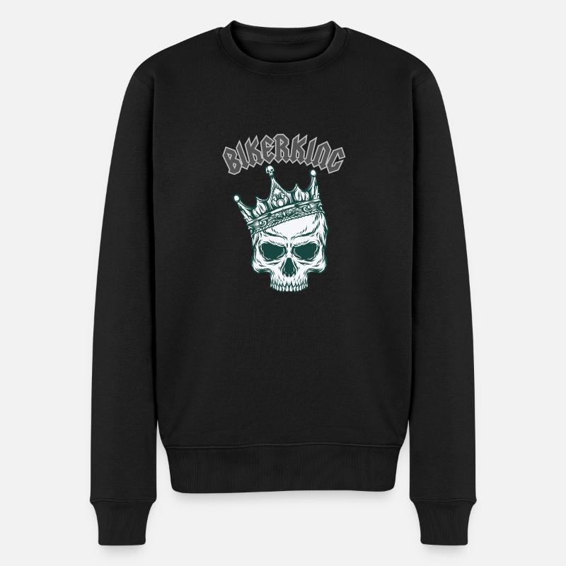 BIKERKING - Männer Premium Bio Pullover - Schwarz
