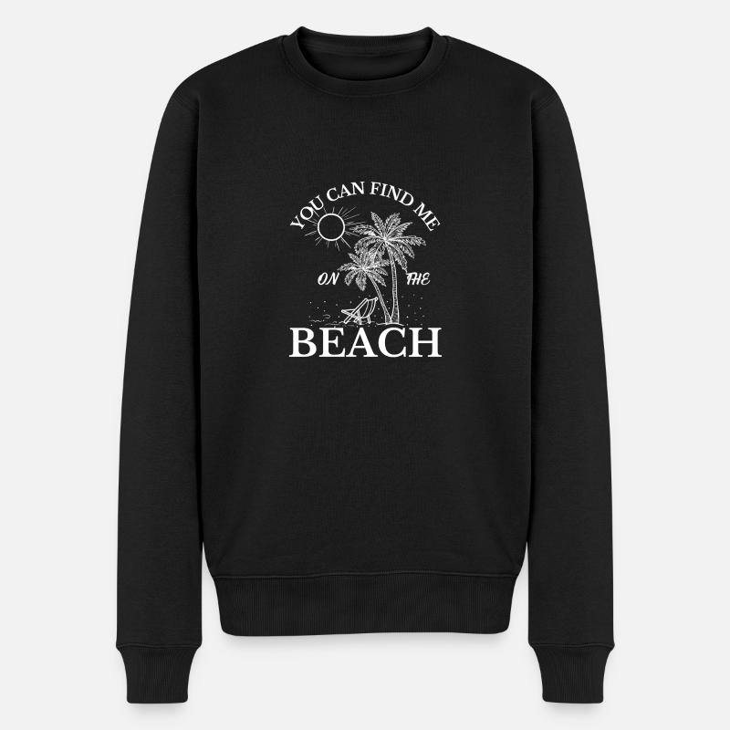 Urlaub am Meer-Spruch - Männer Premium Bio Pullover - Schwarz