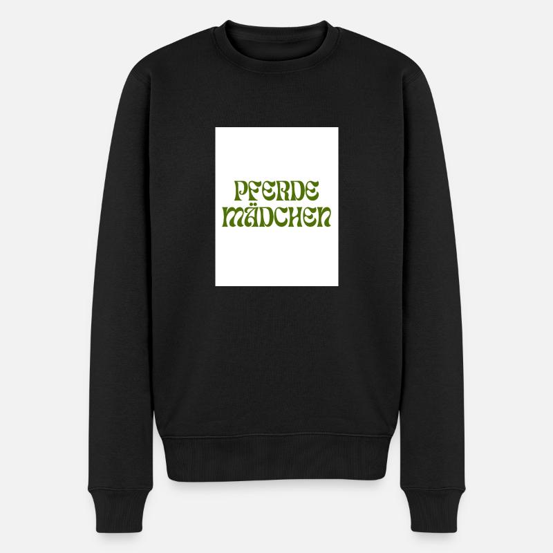 PFERDEMÄDCHEN Retro-Design - Männer Premium Bio Pullover - Schwarz
