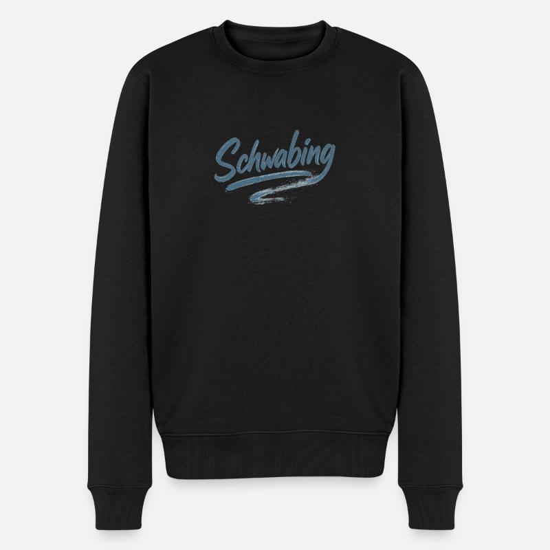 Schwabing Pinselstrich - Männer Premium Bio Pullover - Schwarz