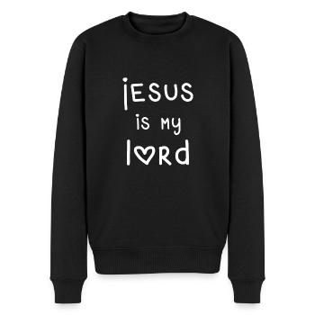 Jesus is my lord - Heart Lettering - Men's Premium Organic Jumper - black - Front - Nico (187cm)